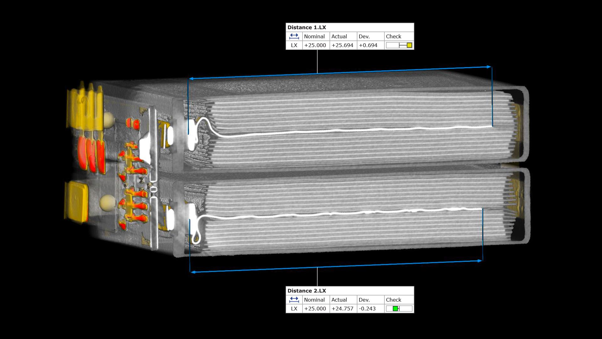 Kontrola baterie v ZEISS INSPECT X-Ray
