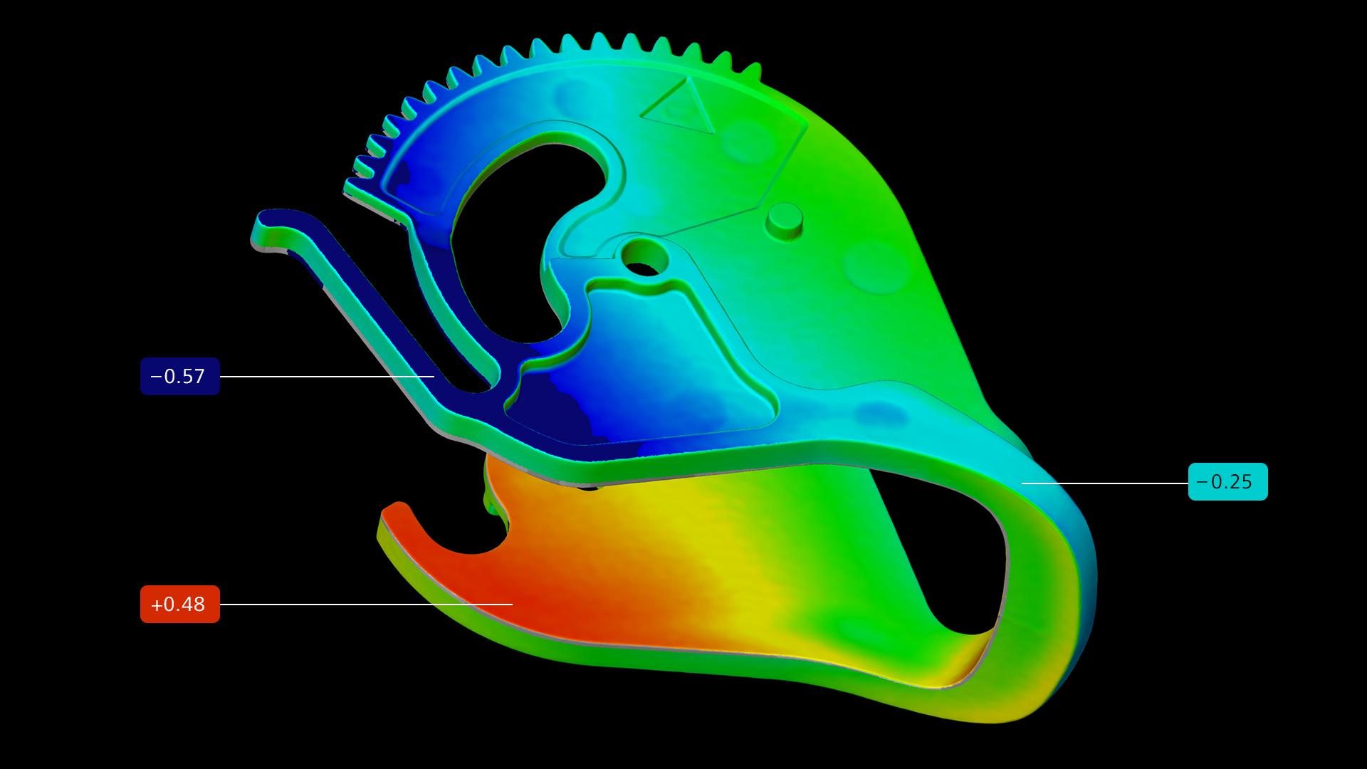 Porovnání nominálních a naměřených hodnot v ZEISS INSPECT X-Ray