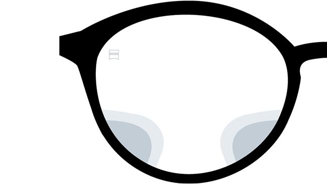 Vizualizace brýlových čoček ZEISS Digital SmartLife. Obrázek zobrazující pohled přes brýlové čočky. 