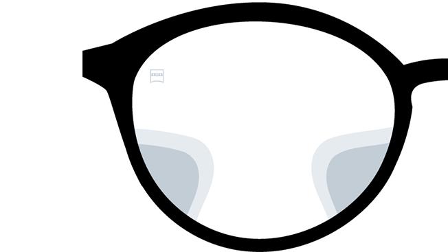 Vizualizace progresivních brýlových čoček ZEISS SmartLife Superb. Obrázek zobrazující pohled přes brýlové čočky.