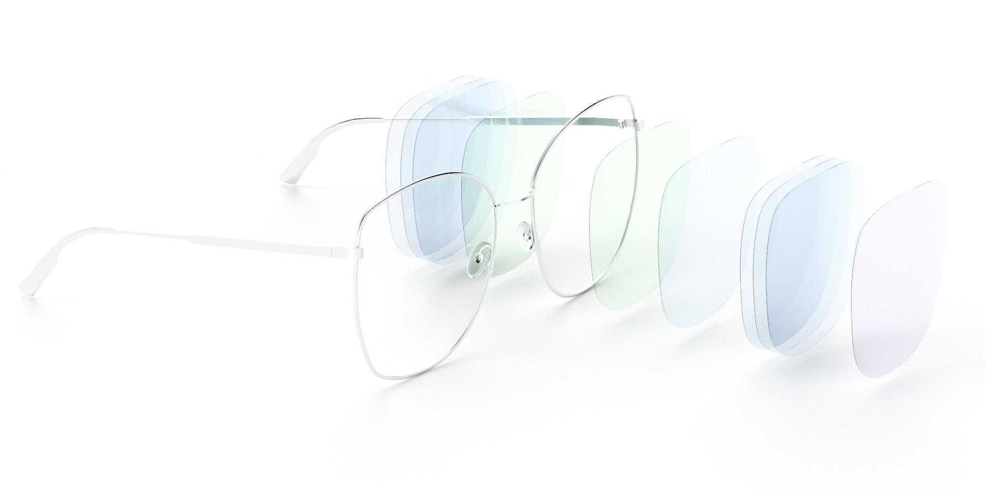 Schématická vizualizace zobrazující typy povrchových úprav, které přináší rozmanité výhody produktů ZEISS DuraVision: UV ochrana, odolnost, odolnost proti špíně , antireflexní vlastnosti a snadné čištění.
