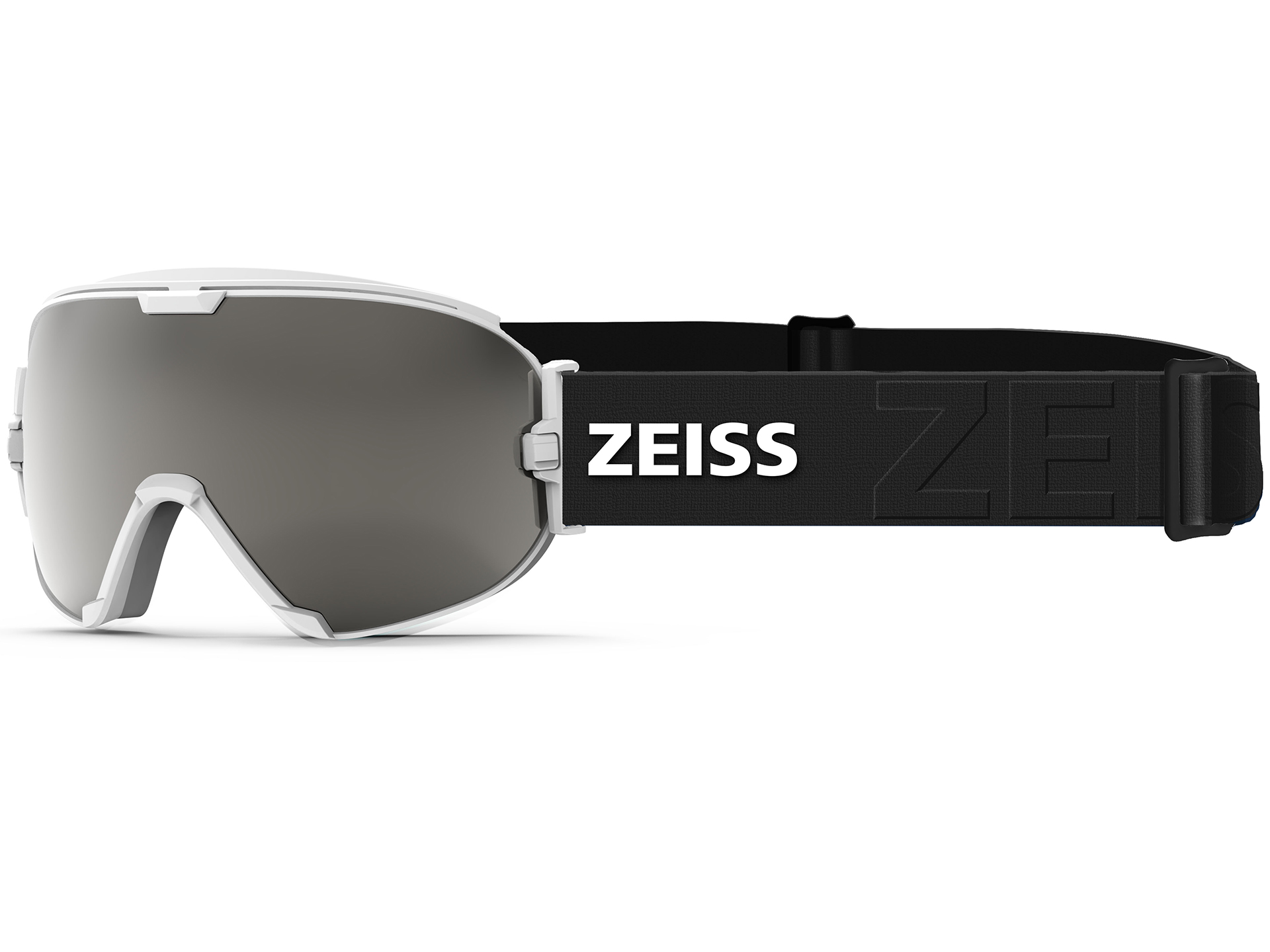 Lyžařské brýle ZEISS s tmavě šedými skly a černým páskem